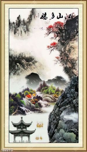 Tranh sơn dầu phong thủy thác nước