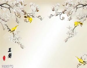 Tranh hoa mộc lan in dán tường đẹp