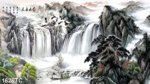 Tranh sơn dầu thác nước phong thủy
