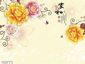 Tranh hoa mẫu đơn 3D đẹp