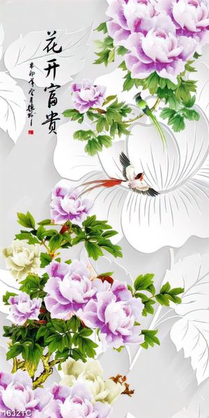 Tranh hoa mãu đơn và nên 3D