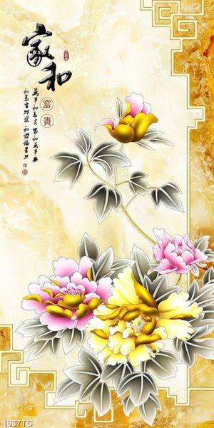 Tranh hoa mẫu đơn tài lộc