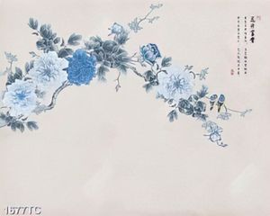 Tranh mẫu đơn xanh
