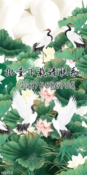Tranh chim Hạc hoa Sen