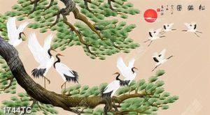 Tranh cây tùng và chim hạc