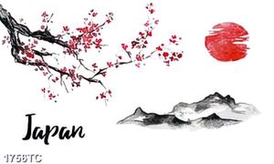Tranh núi Nhật Bản màu xuân