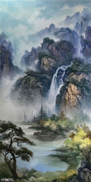 Tranh thác nước phong cảnh đẹp