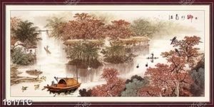 Tranh sơn dầu phong cảnh quê hương in nét