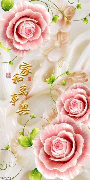 Tranh 3D hoa giả ngọc đẹp
