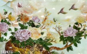 Tranh hoa mẫu đơn giả ngọc