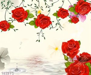 Tranh 3D hoa hồng dán tường