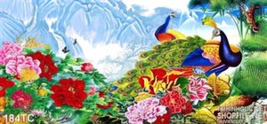 Tranh chim công khoe sắc tán tình 3d