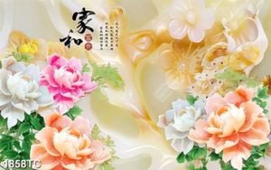 Tranh hoa mẫu đơn giả ngọc in gạch đẹp