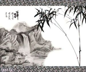 Tranh thư pháp cây tre