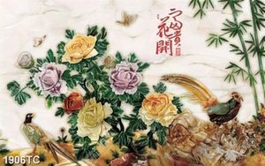Tranh hoa mẫu đơn giả ngọc