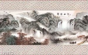 Tranh thủy mặc in khổ ngang đẹp
