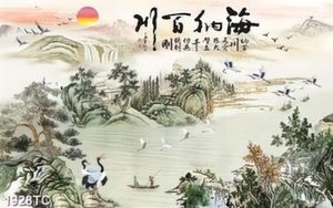 Tranh thủy mặc và chim Hạc