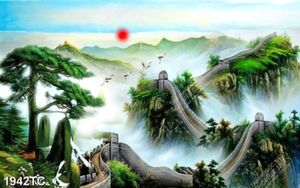 Tranh vạn lý trường thành và cây tùng