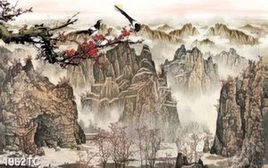 Tranh thủy mặc và hoa đào