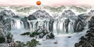 Tranh thác nước in khổ ngang đẹp