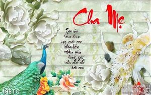 Tranh chim công 3d giả ngọc cha mẹ