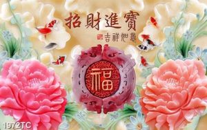Tranh hoa mẫu đơn giả ngọc