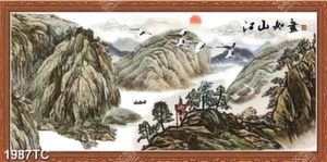 Tranh sơn thủy in kính đẹp