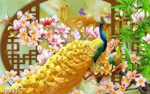 Tranh chim công và hoa mộc lan
