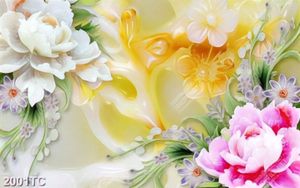 Tranh gỉa ngọc và hoa mẫu đơn