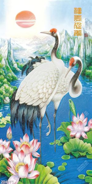 Tranh đôi Hạc in canvas đẹp nhất
