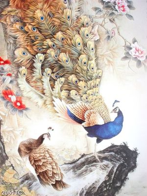 Tranh chim công in canvas siêu nét