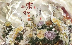 Tranh chim công và hoa mẫu đơn