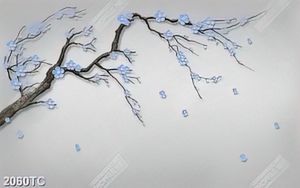 Tranh hoa đào 3D dán tường chất lượng cao