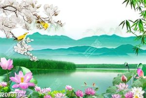 Tranh phong thủy hữu tình và hoa mộc lan