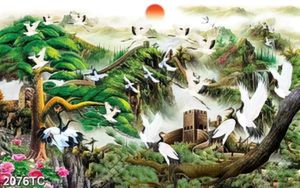 Tranh vạn lý trường thành và chim Hạc