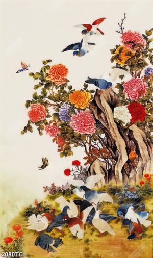 Tranh hoa mẫu đơn chất lượng cao
