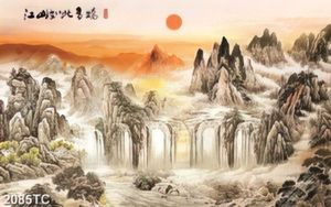 Tranh sơn dầu thác phong thủy