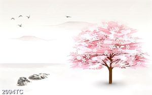 Tranh hoa đào mùa xuân
