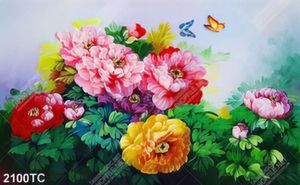 Tranh sơn dầu hoa mẫu đơn