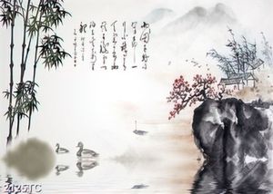 Tranh thư pháp cây trúc