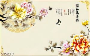 Tranh tài lộc hoa mẫu đơn