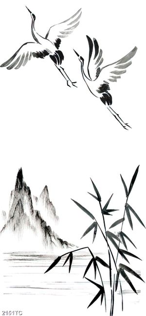 Tranh thư pháp chim Hạc