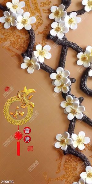 Tranh 3D hoa mai điêu khắc