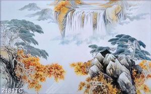 Tranh sơn thủy in kính đẹp