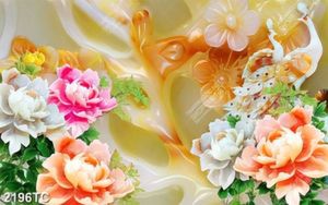 Tranh giả ngọc hoa mẫu đơn và chim công
