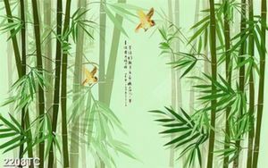 Tranh cây tre dán tường