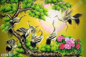 Tranh chim Hạc trên cây tùng