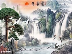 Tranh sơn dầu thác nước