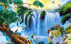 Tranh sơn thủy thác nước