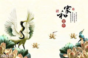 Tranh hoa chim Hạc chất lượng cao